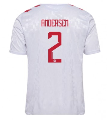Danmark Joachim Andersen #2 Replika Udebanetrøje EM 2024 Kortærmet
